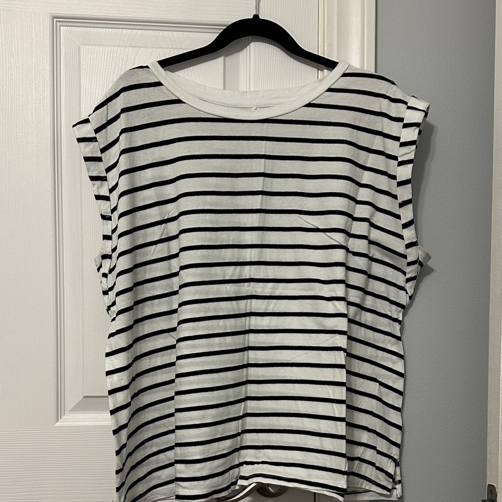 Striped Black and White Women's Top